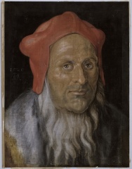 Tête de Vieillard coiffé d'un bonnet rouge Auteur - Dürer Albrecht (1471-1528) (C) RMN (Musée du Louvre) : Michèle Bellot 