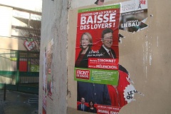 Affichage sauvage campagne électorale municipale 2014