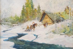 Lot 180 - Paysage de neige au traineau par K. Korovine Etude E. Aubert