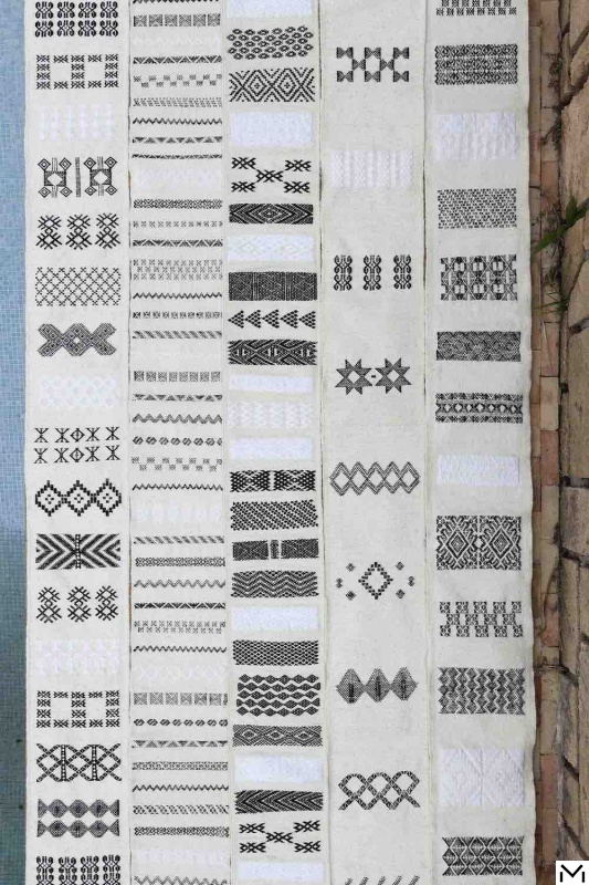 Amina Aguezay, Marrakesh, Morocco, Curriculum Vitae, textile 540 x 512cm, commissioned by Palais de la Porte Dorée, 2020-2021 © MNHI