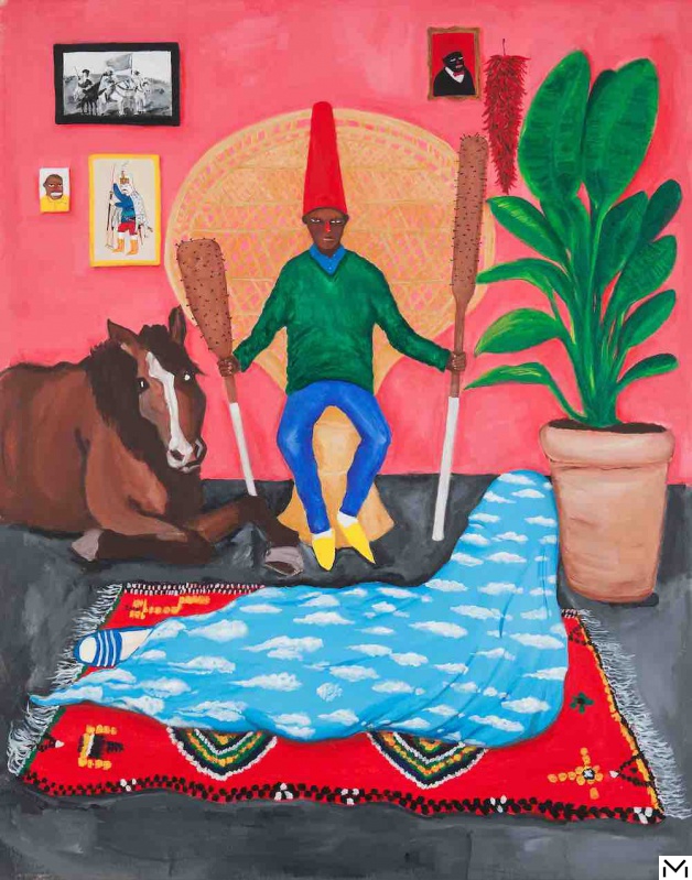 Anuar Khalifi, Moroccan-Spanish, Trophy Room, 2017, acrylic paint on canvas © Galerie Shart, Casablanca - Morocco