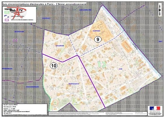 13e arrondissement les circonscriptions législatives 2012 (c) Ministère de l'Intérieur