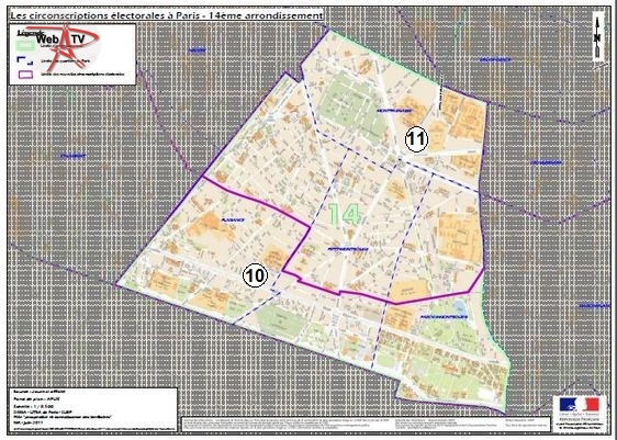 14e arrondissement les circonscriptions législatives 2012 (c) Ministère de l'Intérieur