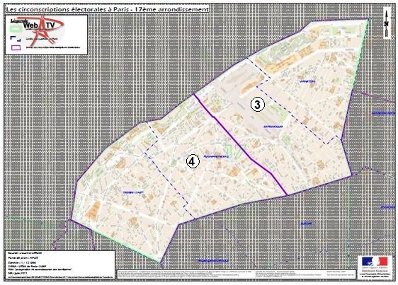 17e arrondissement les circonscriptions législatives 2012 (c) Ministère de l'Intérieur