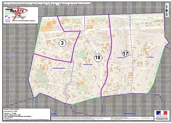18e arrondissement les circonscriptions législatives 2012 (c) Ministère de l'Intérieur