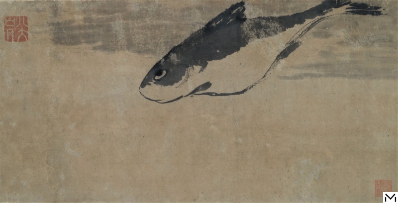 Zhu Da (1626-1705), dit Bada Shanren - Poisson (détail), non daté © Musée d’art de Hong Kong