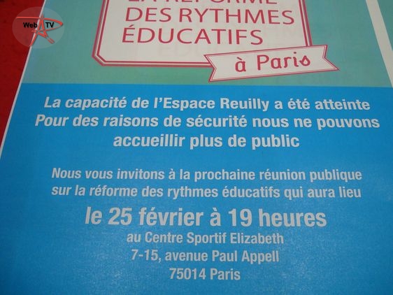 Affiche Mairie de Paris Rythmes scolaires et périscolaires à Paris 18 février 2013