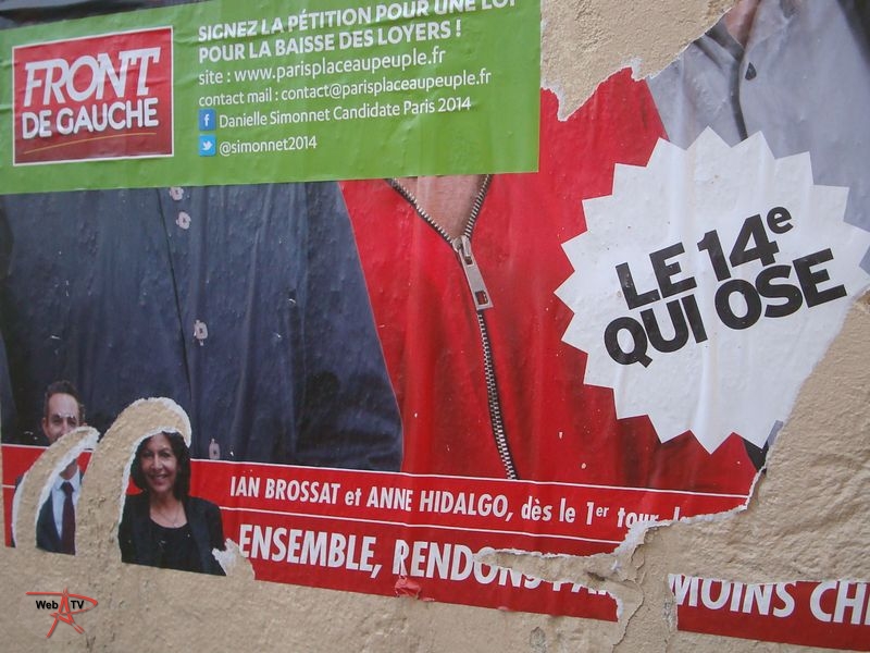 Affichage sauvage campagne électorale municipale 2014