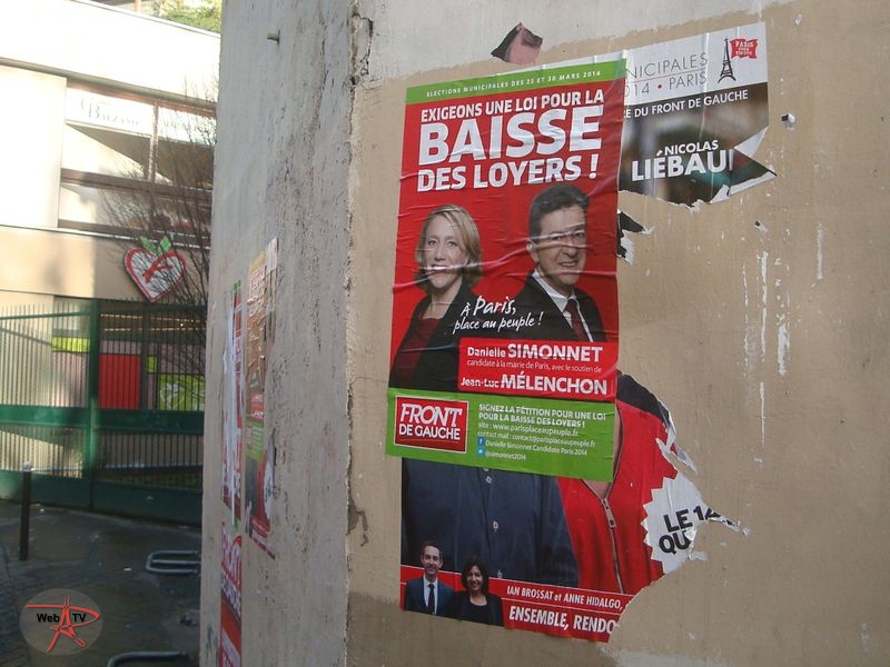 Affichage sauvage campagne électorale municipale 2014