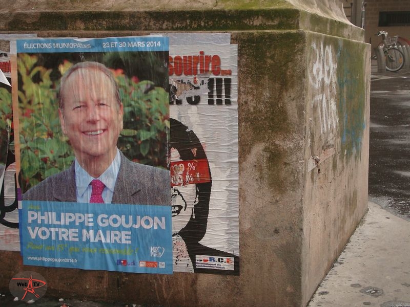 Affichage sauvage campagne électorale municipale 2014