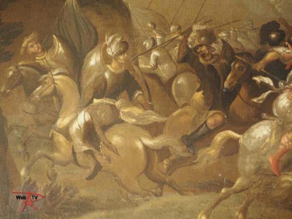 Lot 18 - Ecole flamande du XVIIe siècle - Bataille de cavalerie - détail 2 © Etude SADDE Commissaires Priseurs à Dijon