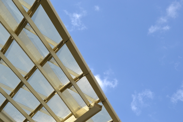 Le Forum des Halles et la Canopée   - Vue du ciel à traver les plaques de verres ©  VD